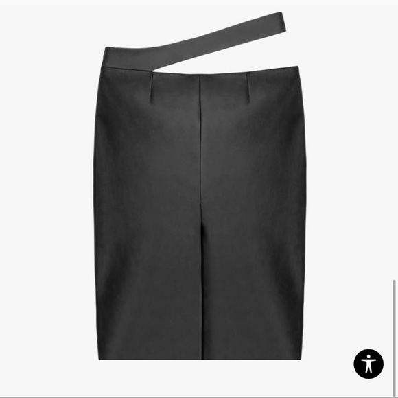 KAIA X ZARA Black Leather Cutout Skirt - Picture 4 of 4
